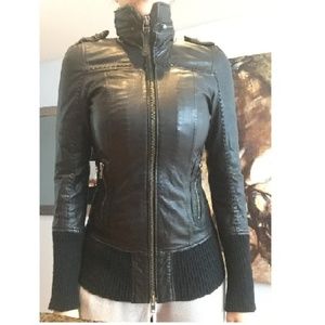 Mackage Leather Zip Up Jacket